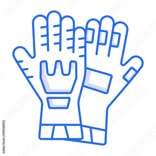 A linear style icon of mechanical gloves