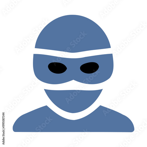 Anonymous user vector icon featuring a masked person silhouette, representing data privacy, incognito mode, and cybersecurity