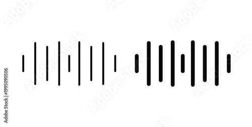 Tableau sur toile Sound wave icon pack flat black, Editable line icons