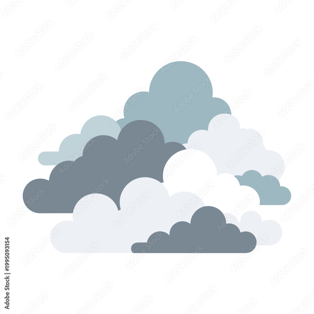 Fototapeta premium Abstract Fluffy Clouds Illustration - Soft Gradients and Shapes