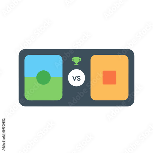 Game Scoreboard VS Trophy Competition Round Abstract Flat Design