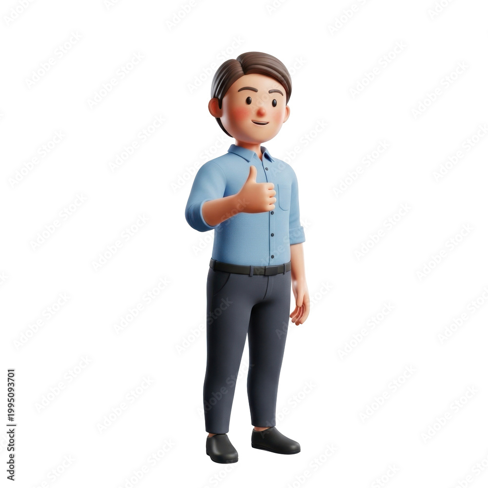 Fototapeta premium Man giving thumbs up gesture