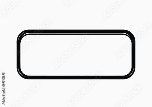 Black rectangular frame, empty white interior, minimalist black frame outline de