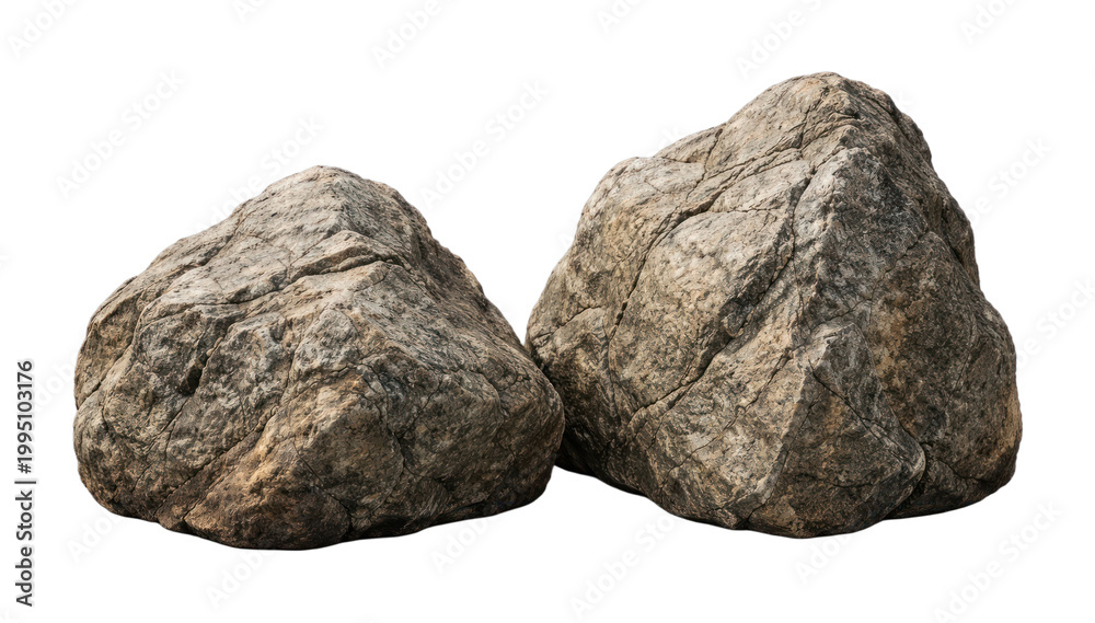 Fototapeta premium PNG Natural textured rocks duo