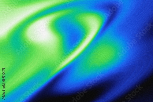 Foto Bold Neon Lime Green And Royal Blue Swirl Gradient Background With Glowing White