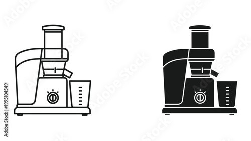 Vector illustration of a black and white coffee grinder on white background