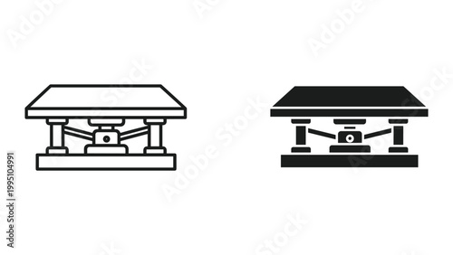 Vector illustrations of two different colored scales on a white background