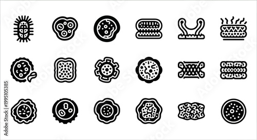 Aztec, Mayan, Mexican symbols, icons, 20 black and white vector graphics, ancient patterns