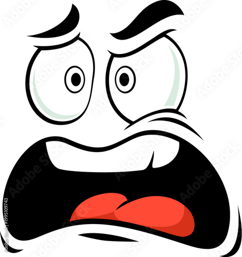 Fotografia Cartoon face with furious expression