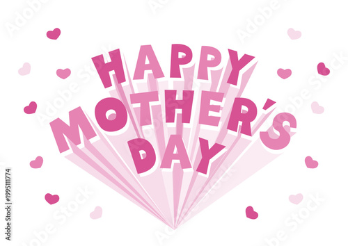 母の日の飛び出す文字のベクターイラスト