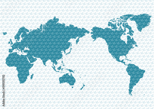 平和の鳩模様の世界地図(日本中心)