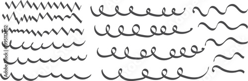 Abstract black and white lines a study in calligraphic forms and wave patterns