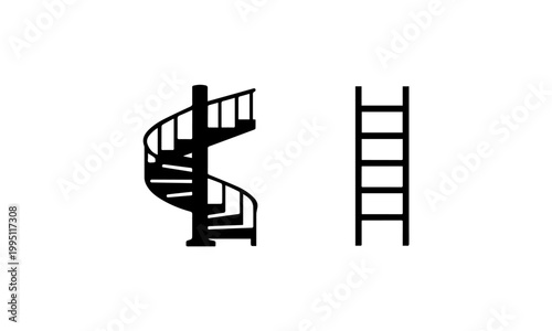 vector illustration of Spiral stairs