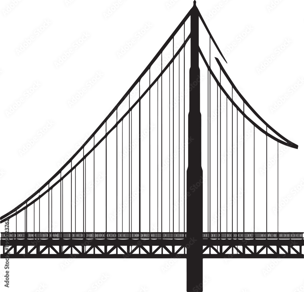Fototapeta premium USA San Francisco Golden Gate Bridge Silhouettes Low Competition