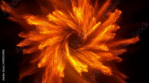 Dynamic swirling flames creating a mesmerizing vortex effect. Ideal for visual storytelling, representing energy, transformation, and passion
