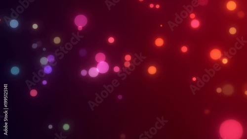 Colorful bokeh lights dancing in a dark background. Ideal for creating a festive atmosphere and enhancing visual storytelling in videos