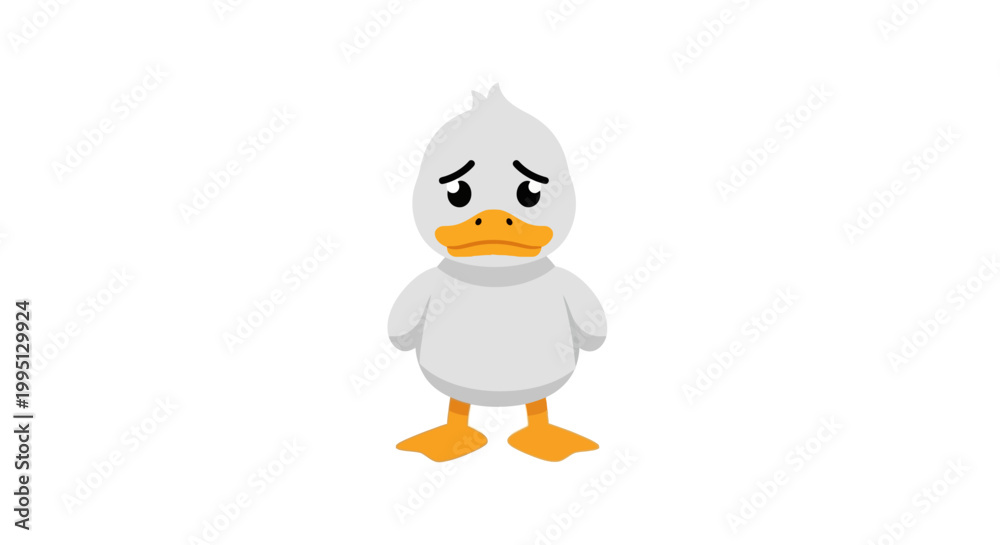 Obraz premium Angry cartoon duck with orange beak.