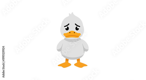 Angry cartoon duck with orange beak.