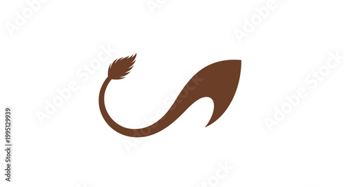 Brown Hook Shaped Metal Object.