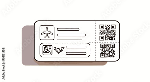 Airplane Boarding Pass Ticket Stub 4.