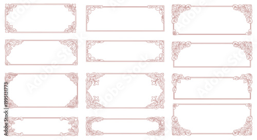 Collection of pink label templates.
