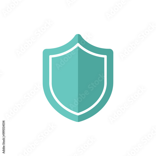 Free Download Teal Shield Icon with White Outline on White Background - Security and Protection Symbol - GFXLoad