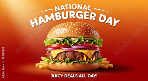 National hamburger day celebration feast
