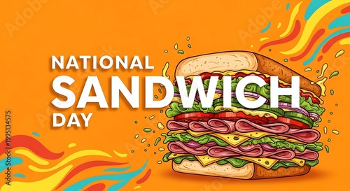 National Sandwich Day vibrant design
