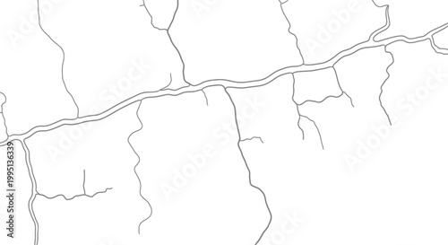 Complex Network of Abstract Cracks or Veins with Branching Pattern on an Isolated White Background