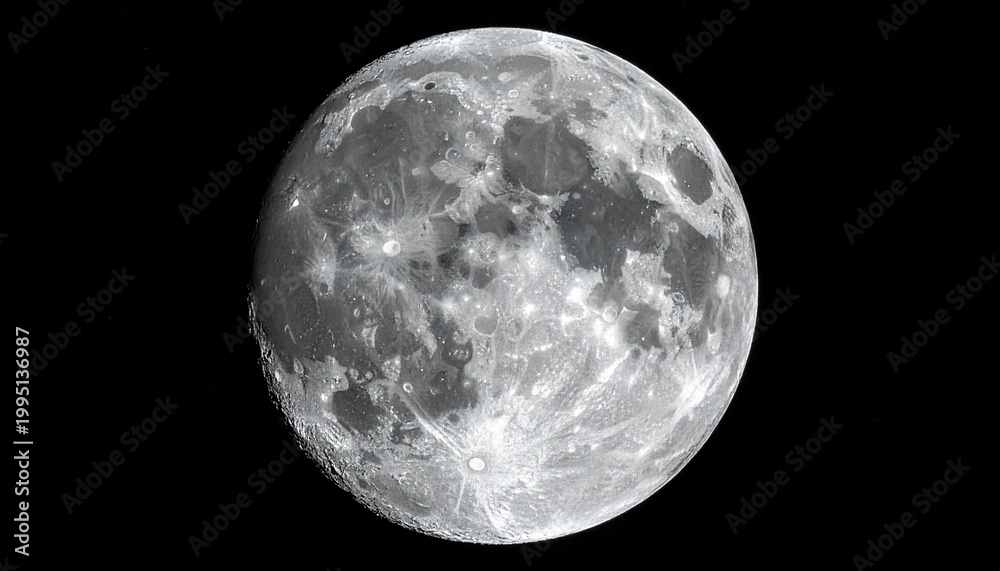 Obraz premium Detailed Lunar Surface - A High-Resolution View of the Moons Craters and Texture.
