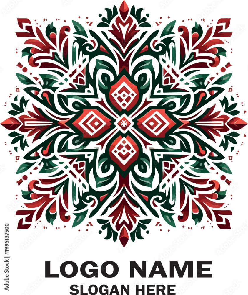 Fototapeta premium Belarus ornament logo icon vector white background .