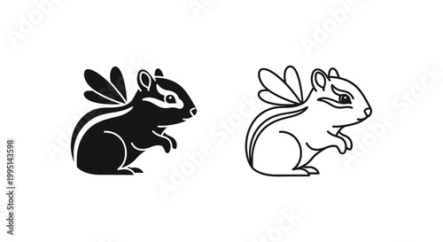 Cute Opposite Rabbits Illustration Design Vector