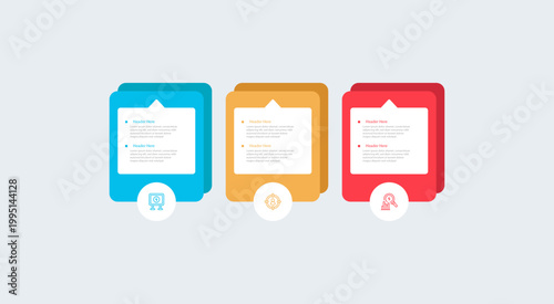 Threestep infographic design template for presentations.
