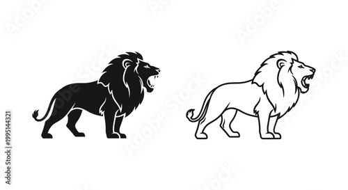 Lion Silhouette Designs: Bold & Elegant Animal Art Vector