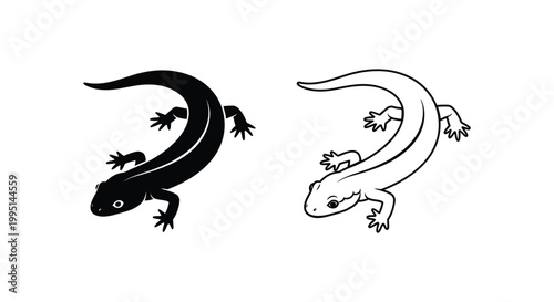 Cute Cartoon Lizards Design Vector Art Vector
