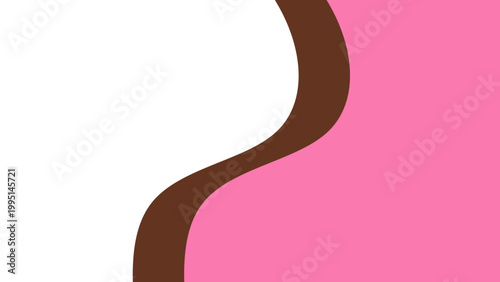 Sweet melting chocolate and pink strawberry icing glaze background. Melted syrup or dripping liquid sauce. Minimalist sweet chocolate and strawberry pink background. Minimalist wavy background.