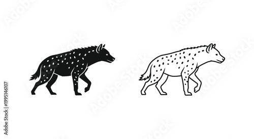 Hyena vs Spotted Hyena: Unique Wildlife Comparison Vector