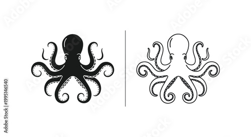 Elegant OctopusFloralDesigns - Modern Art Patterns Vector