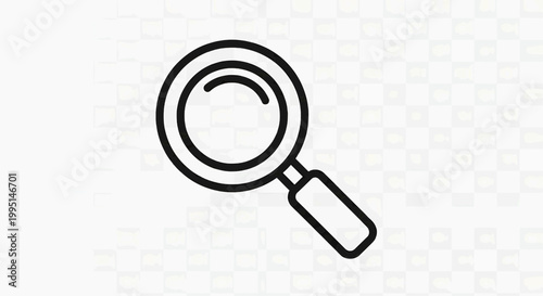 A magnifying glass is shown on a surface for inspection purposes.