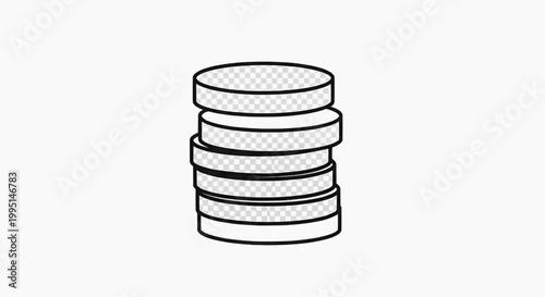 An illustration of stacked disks with various patterns in a neat pile