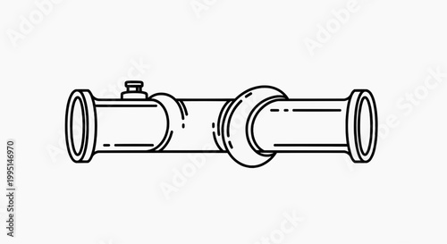 A detailed illustration of a pipe connector with flanges and bolts on a white background