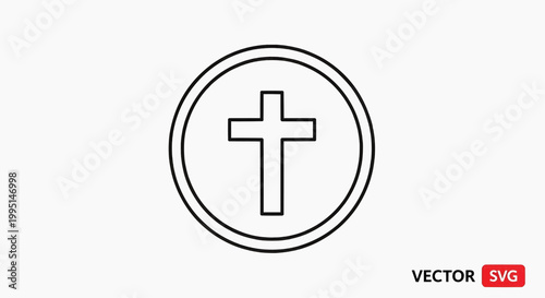 A cross symbol inside a circle represents religion faith spirituality