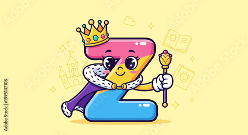 A cartoon character dressed as a king.