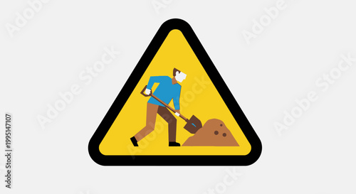Warning sign for dog poop ahead.