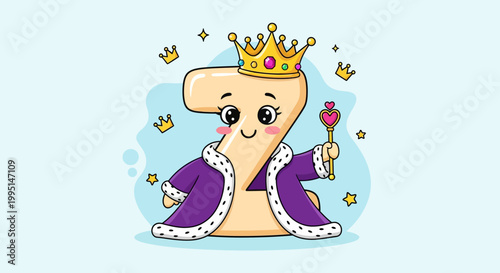 A cartoon illustration of a smiling king tooth character.