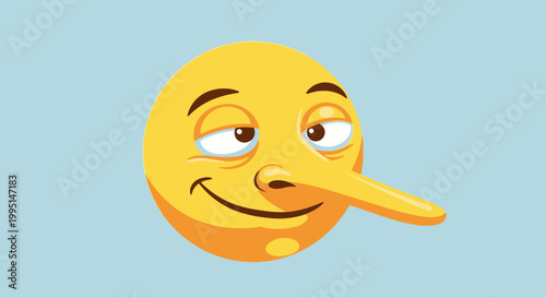 Pinocchio emoji face with long nose.