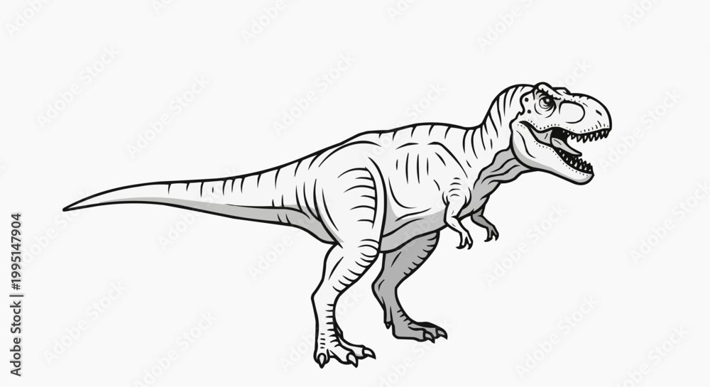 Fototapeta premium A majestic Tyrannosaurus Rex in a dynamic pose, a powerful depiction of a prehistoric predator
