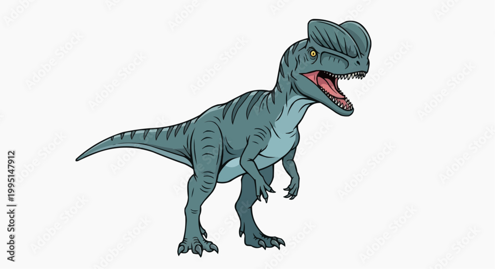 Fototapeta premium A drawing illustration of Dilophosaurus