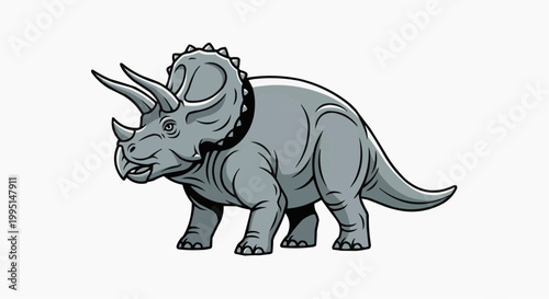 A detailed illustration of a Triceratops