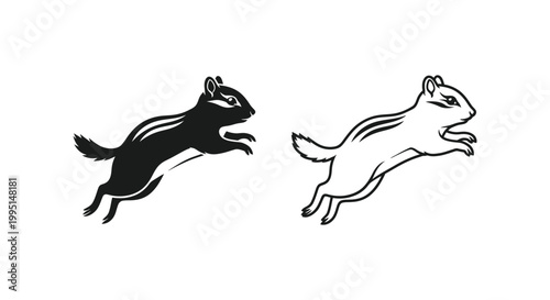 Squirrel Illustration: Dynamic Animal Art Design Vector